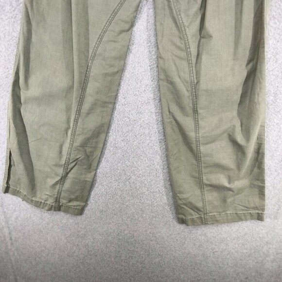 Vintage Abercrombie & Fitch Parchute Pants Wmn M Olive Green Wide Leg Button Fly - Picture 10 of 13